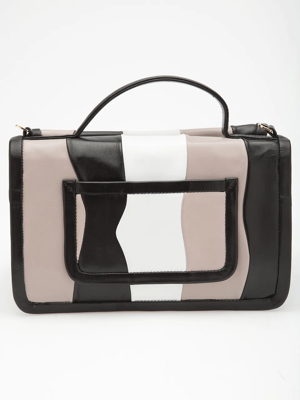 Tricolor Front Flap Bag