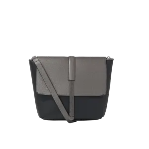 Two-Tone Metallic Satchel