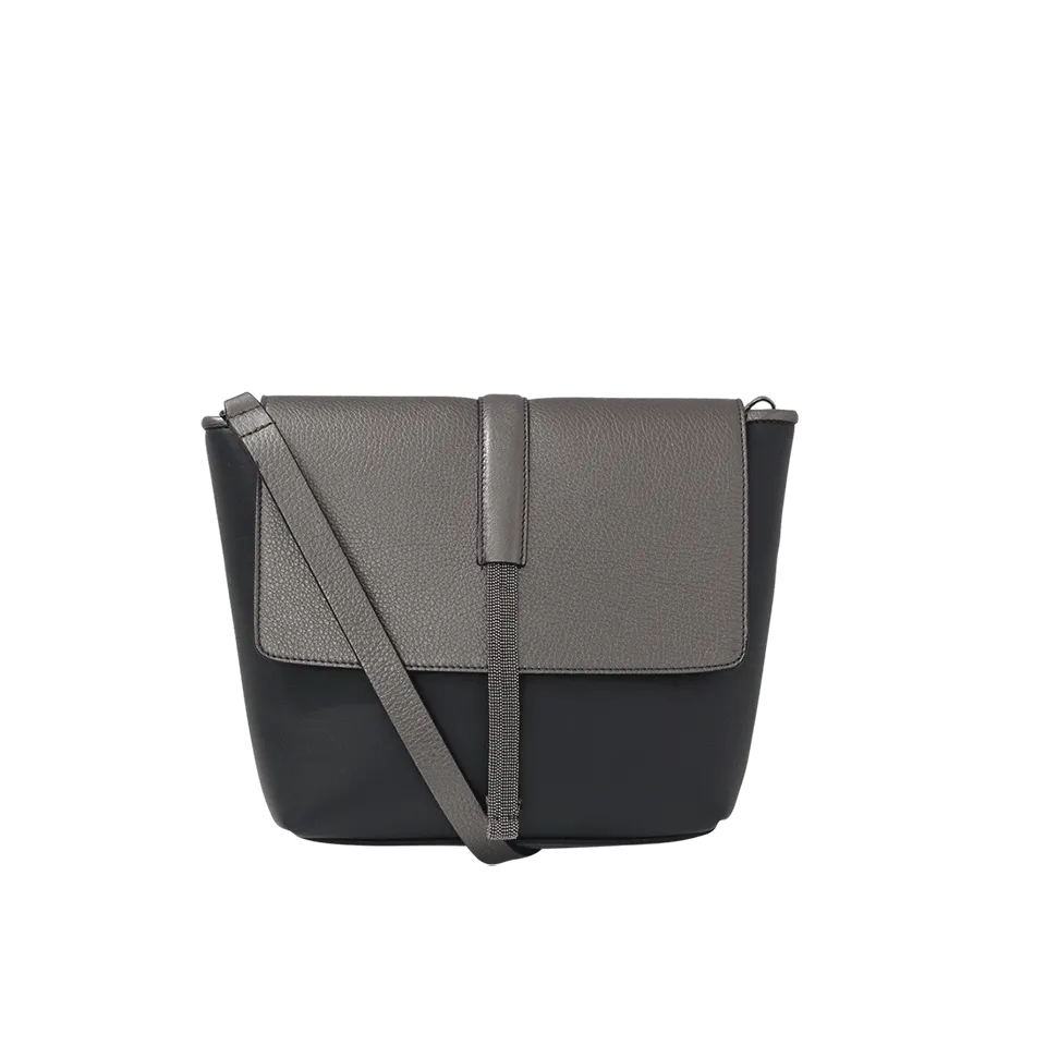 Two-Tone Metallic Satchel