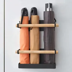 UMAI Umbrella Stand For Home (9cm) | Wooden Umbrella Holder | Wall Mounted Storage Organizer | Home Storage Organizer | Umbrella Storage Rack | Home Organizer Items Stand For Umbrella