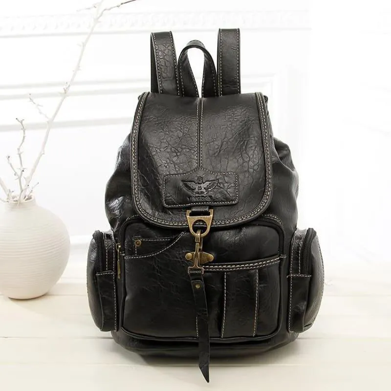 Vintage Drawstring Backpack Large  School Bag