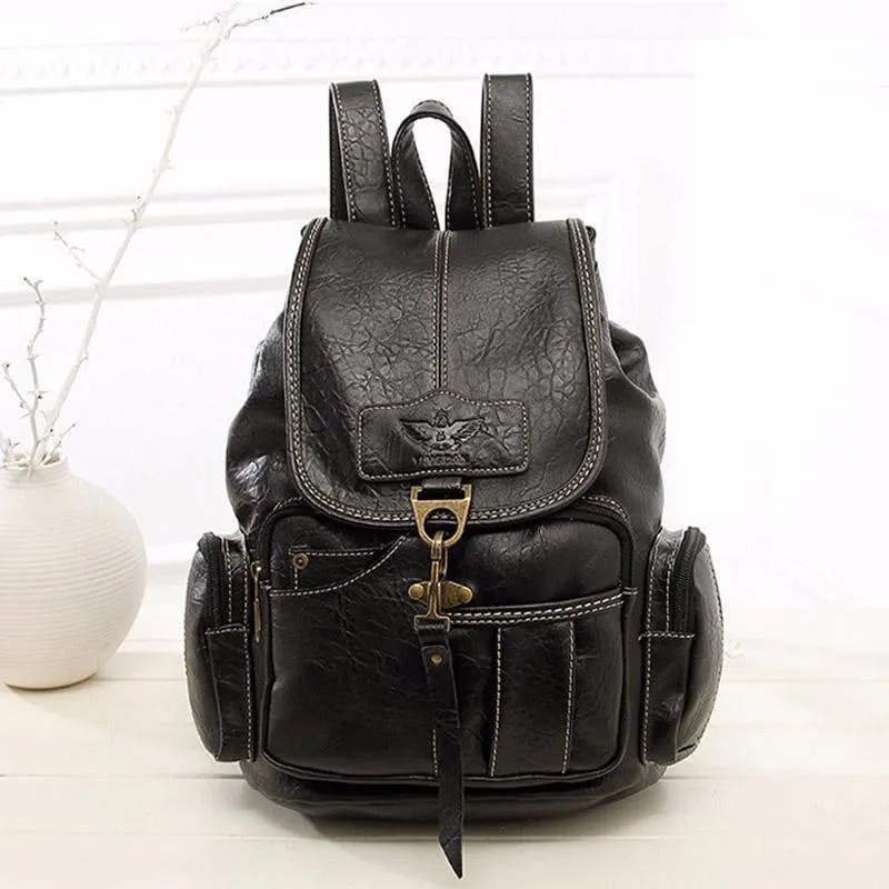 Vintage Drawstring Backpack Large  School Bag