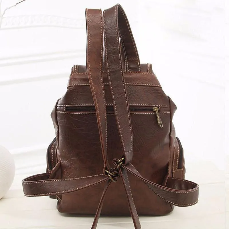 Vintage Drawstring Backpack Large  School Bag