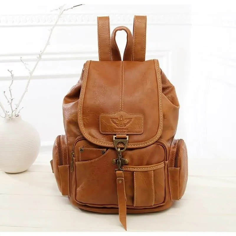 Vintage Drawstring Backpack Large  School Bag