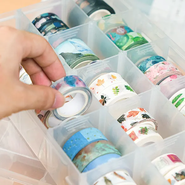 Washi Tape Adjustable 15 Grids Storage Organizer Box