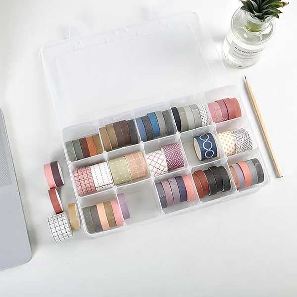 Washi Tape Adjustable 15 Grids Storage Organizer Box