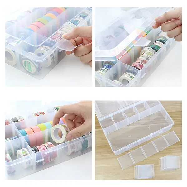 Washi Tape Adjustable 15 Grids Storage Organizer Box