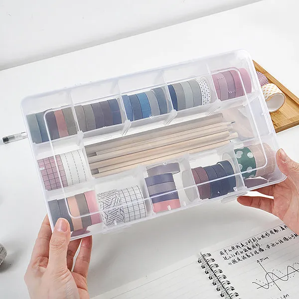 Washi Tape Adjustable 15 Grids Storage Organizer Box