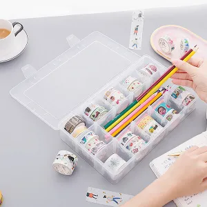Washi Tape Adjustable 15 Grids Storage Organizer Box
