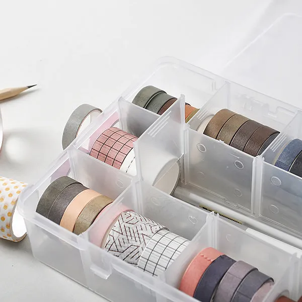 Washi Tape Adjustable 15 Grids Storage Organizer Box