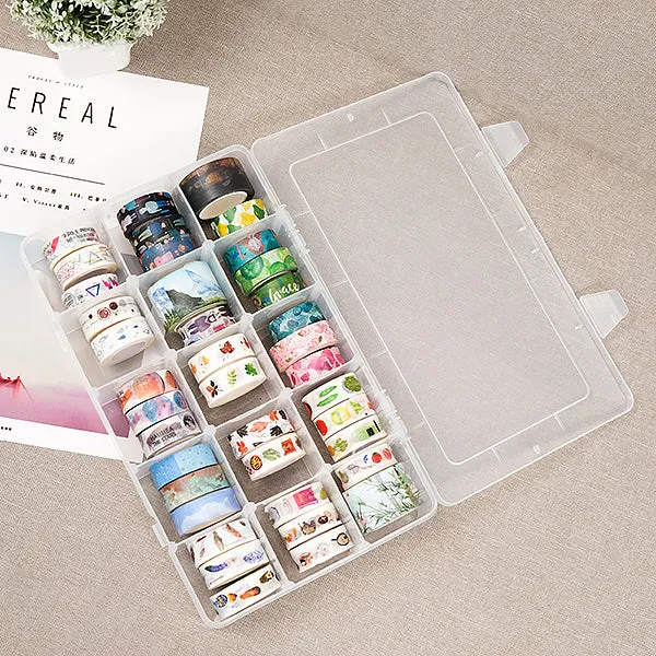 Washi Tape Adjustable 15 Grids Storage Organizer Box