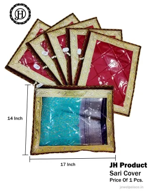 Wedding Gifting Saree And Suit Packing Cover Saree Bag Organizer for Wardrobe Storage JH2838