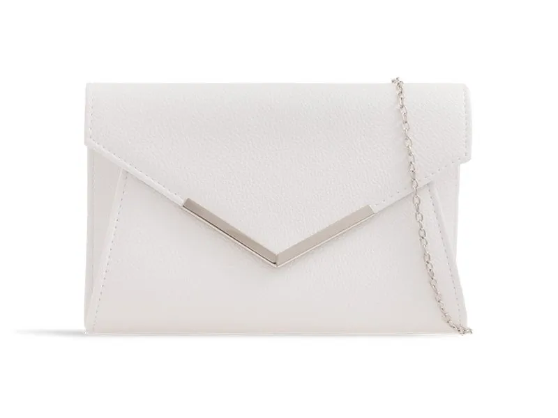 White Matte Envelope Clutch Bag