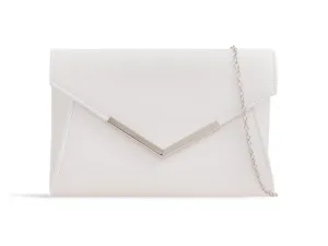 White Matte Envelope Clutch Bag