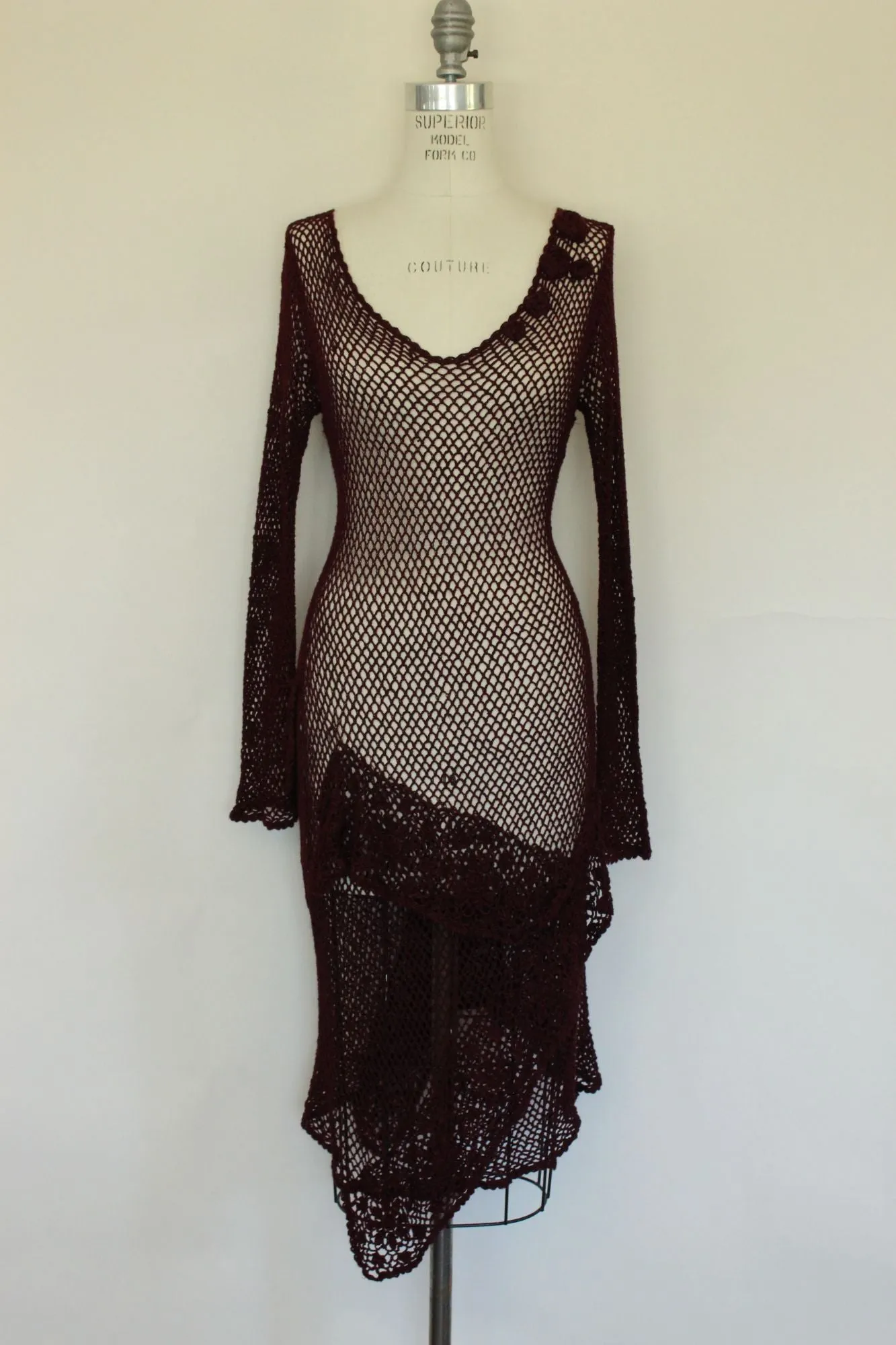 Womens Red Mesh Dress