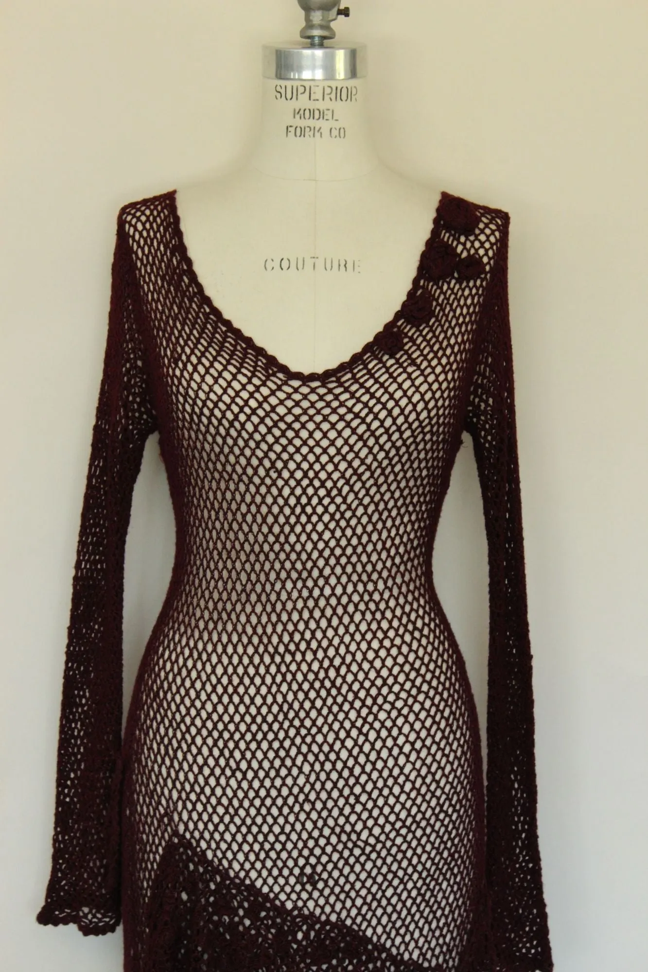Womens Red Mesh Dress