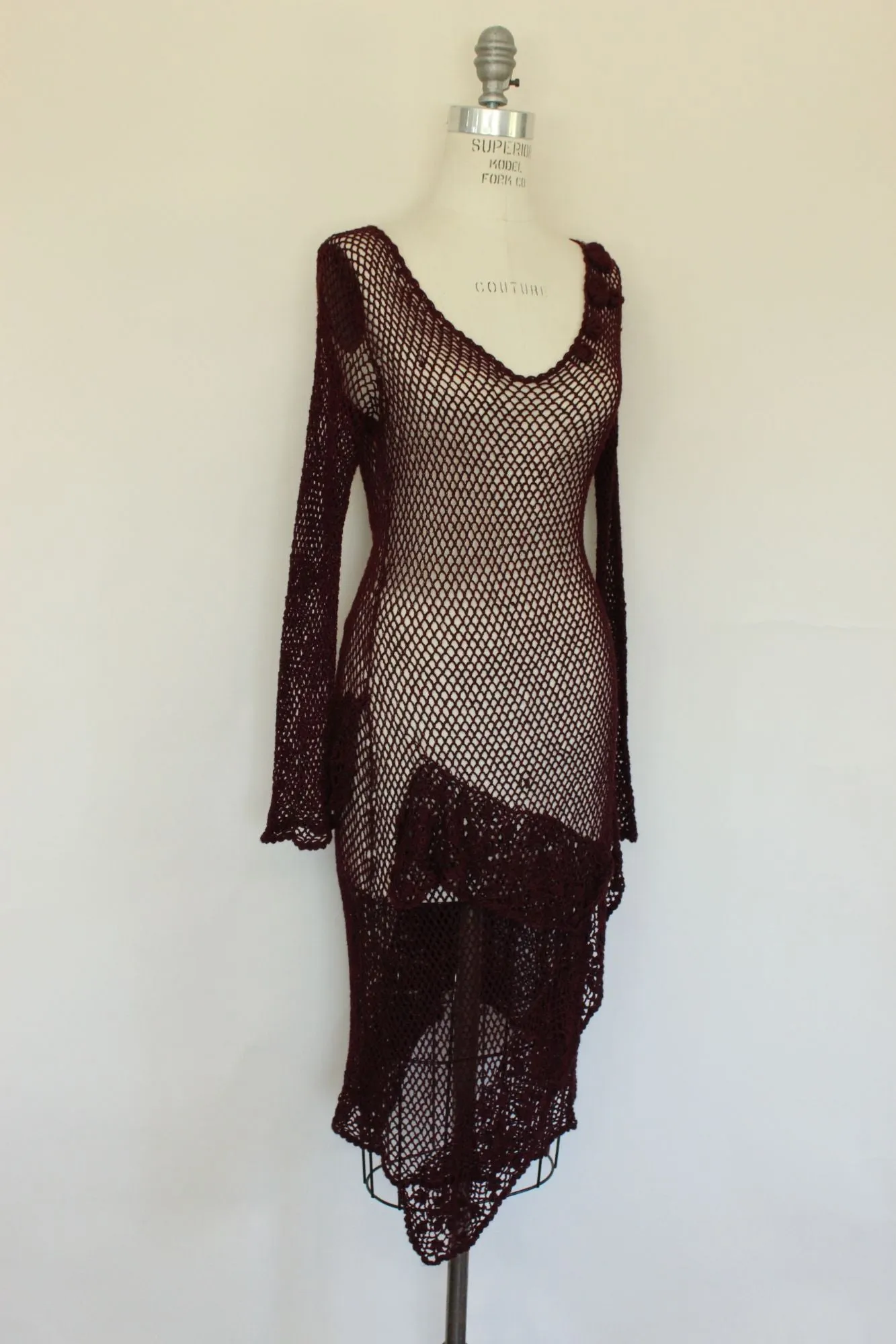 Womens Red Mesh Dress