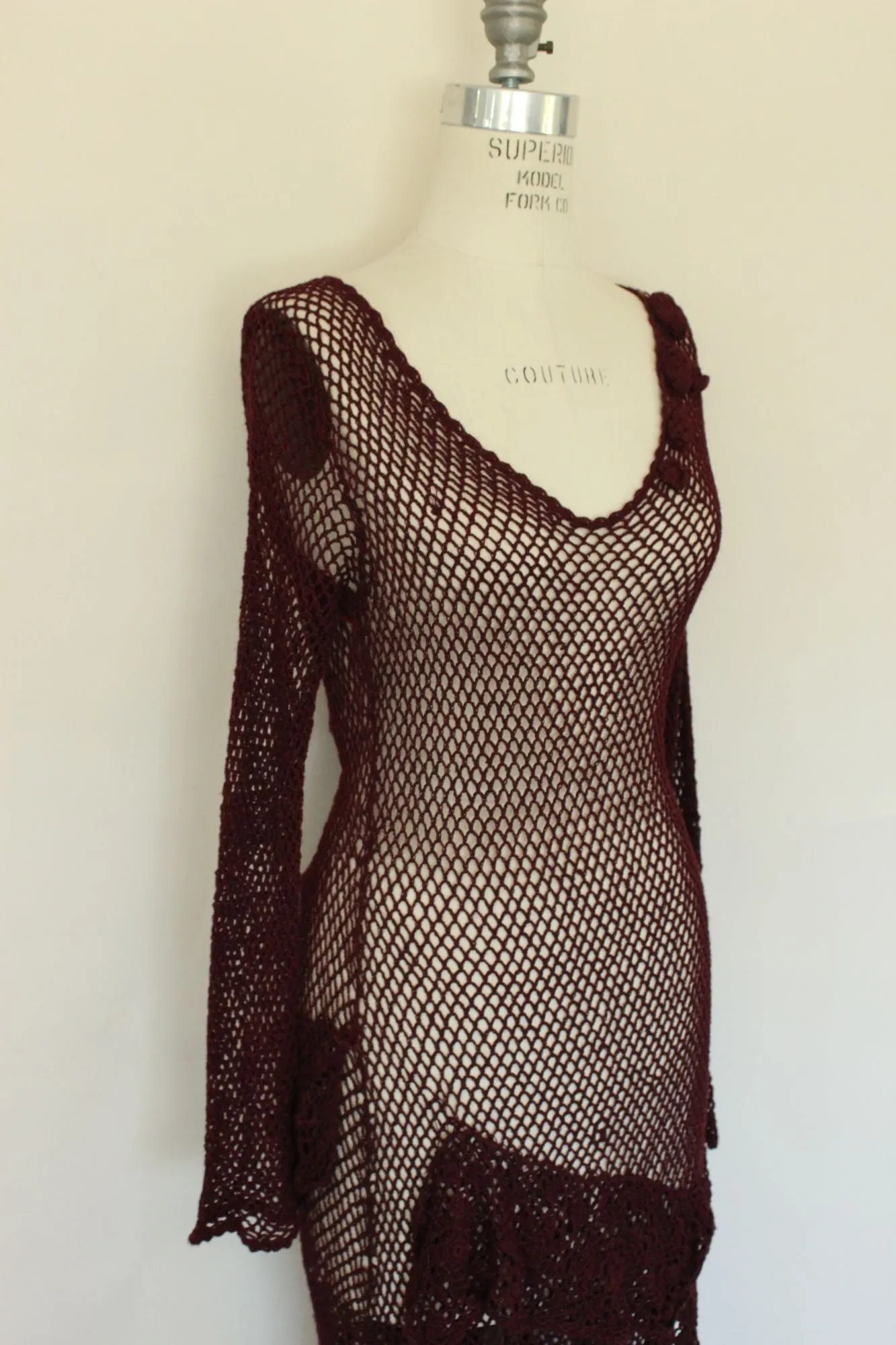 Womens Red Mesh Dress