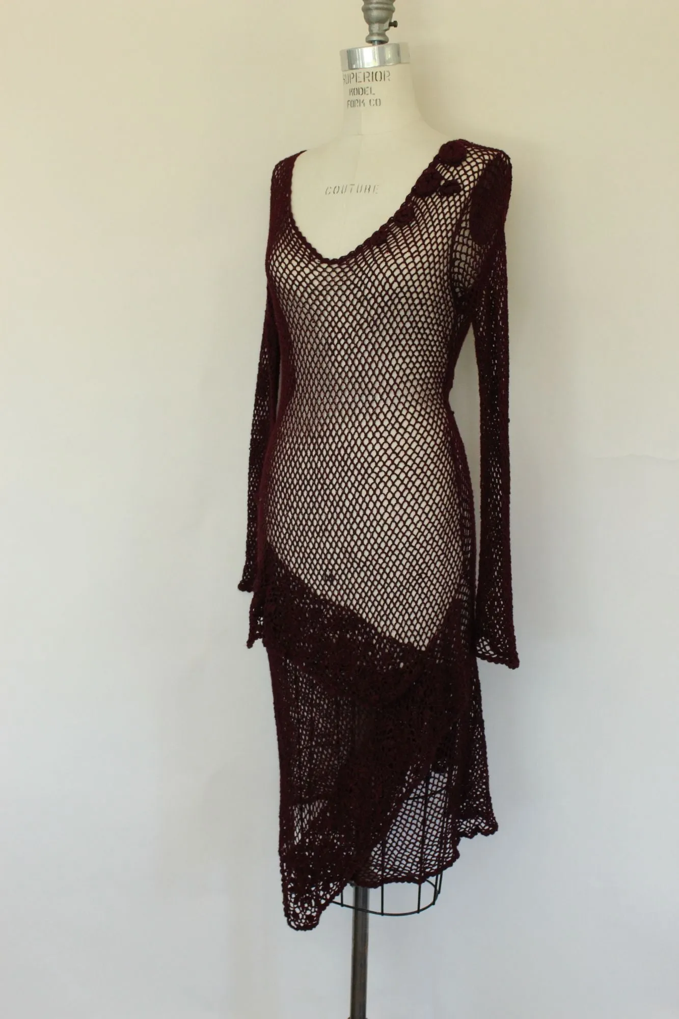 Womens Red Mesh Dress