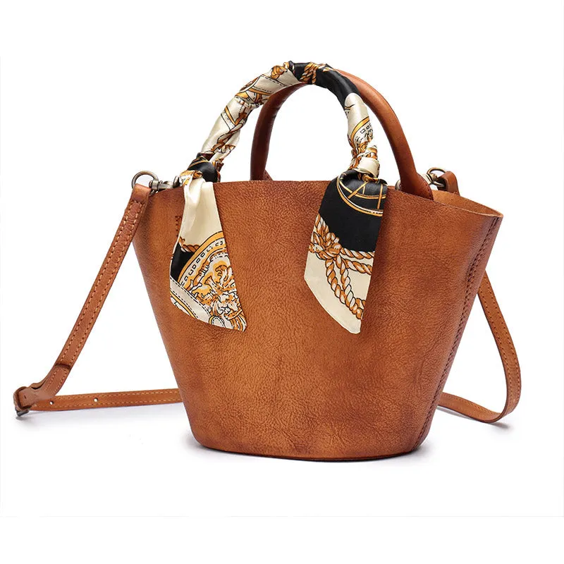 Womens Small Green Leather Bucket Bag Designer Crossbody Bags Purse for Women