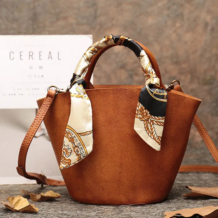 Womens Small Green Leather Bucket Bag Designer Crossbody Bags Purse for Women