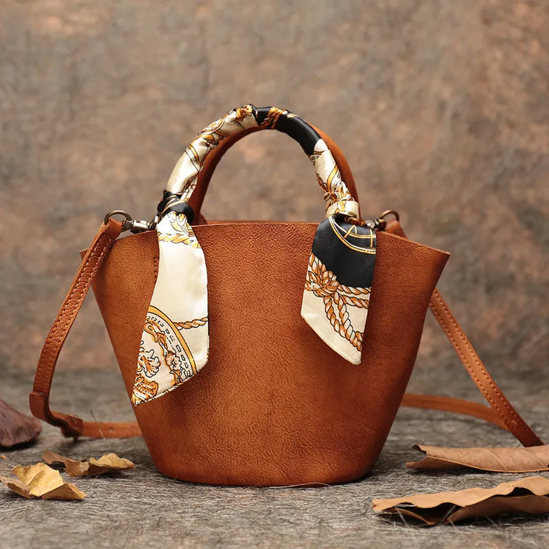 Womens Small Green Leather Bucket Bag Designer Crossbody Bags Purse for Women